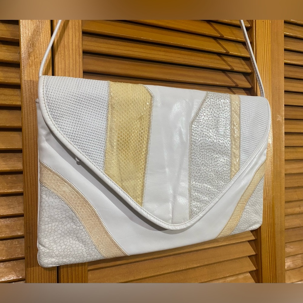 Vintage Atalla Handbags: Patchwork clutch / shoulder bag– genuine leather